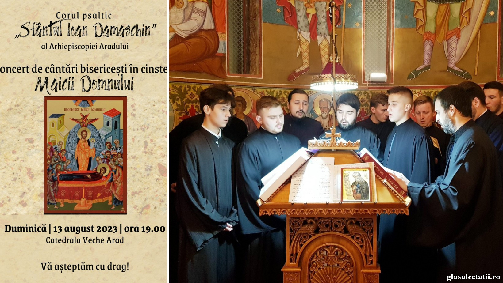 Invitație de și pentru suflet! Corul psaltic Sf. Ioan Damaschin va susține un Concert de cântări bisericești în cinstea Maicii Domnului