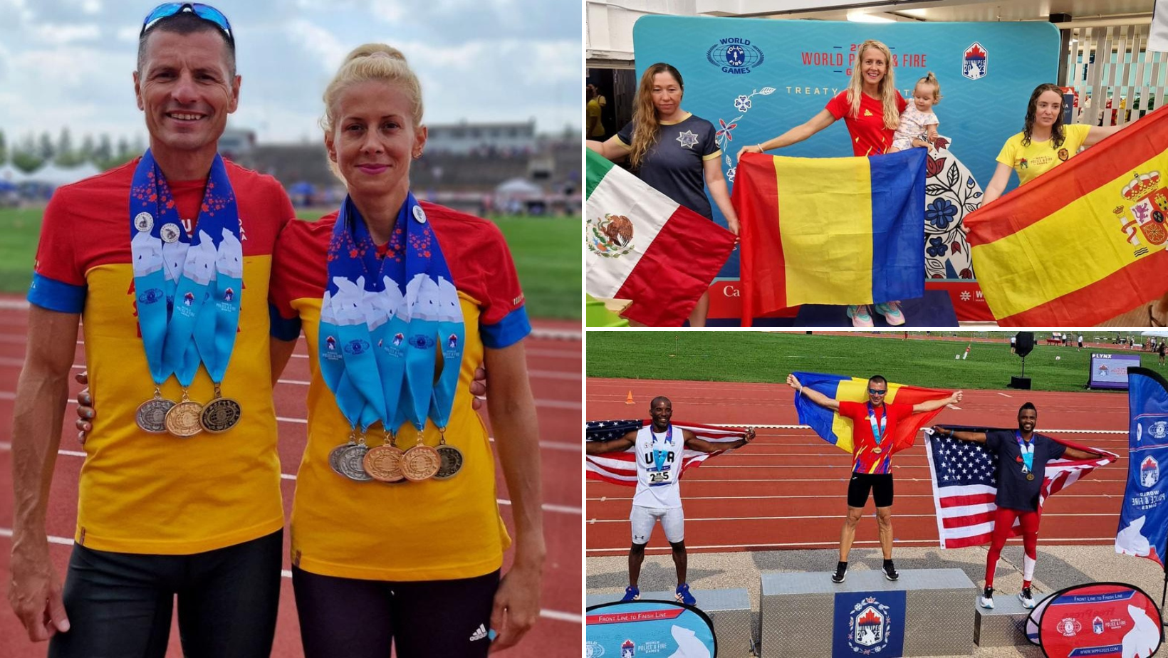 Doi pompieri români, pe cea mai înaltă treaptă a podiumului la Jocurile Mondiale ale Polițiștilor și Pompierilor din Canada