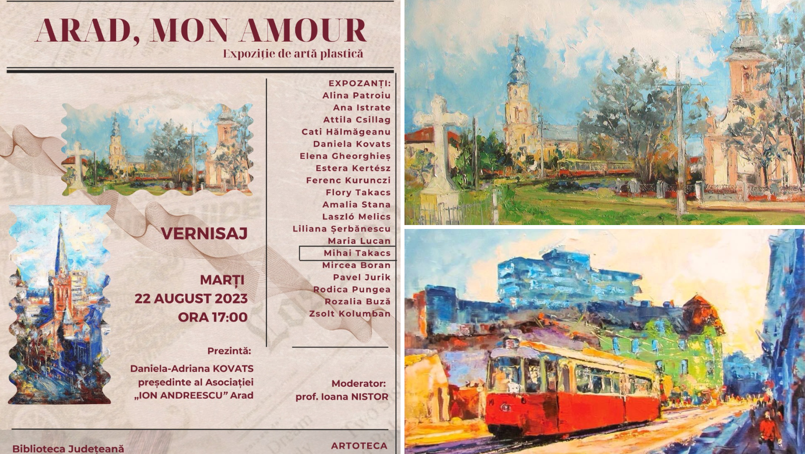 Astăzi are loc Vernisajul Expoziției ”Arad, mon amour”