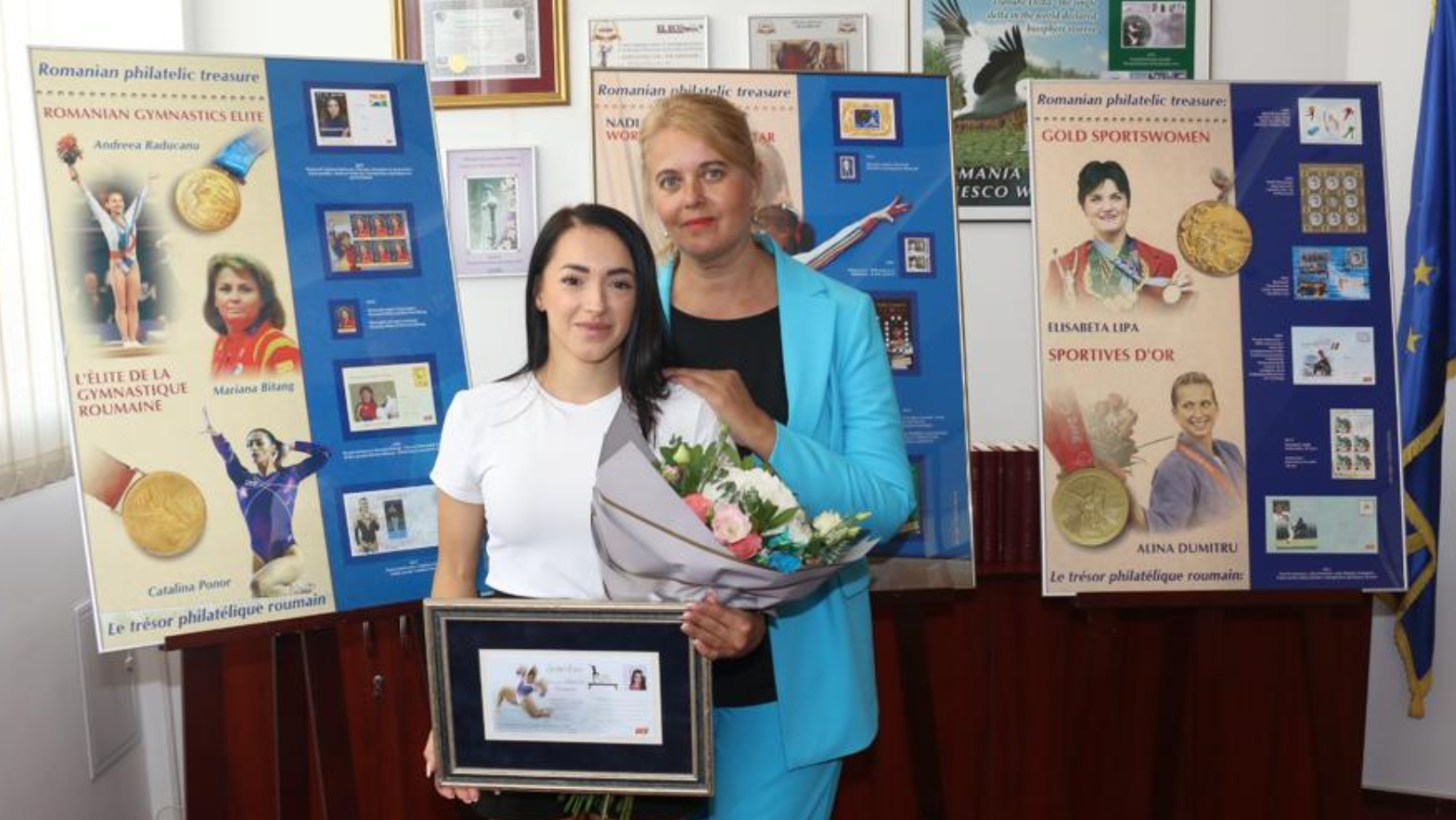 Romfilatelia a lansat un întreg poştal cu timbru dedicat performanţelor gimnastei Larisa Iordache