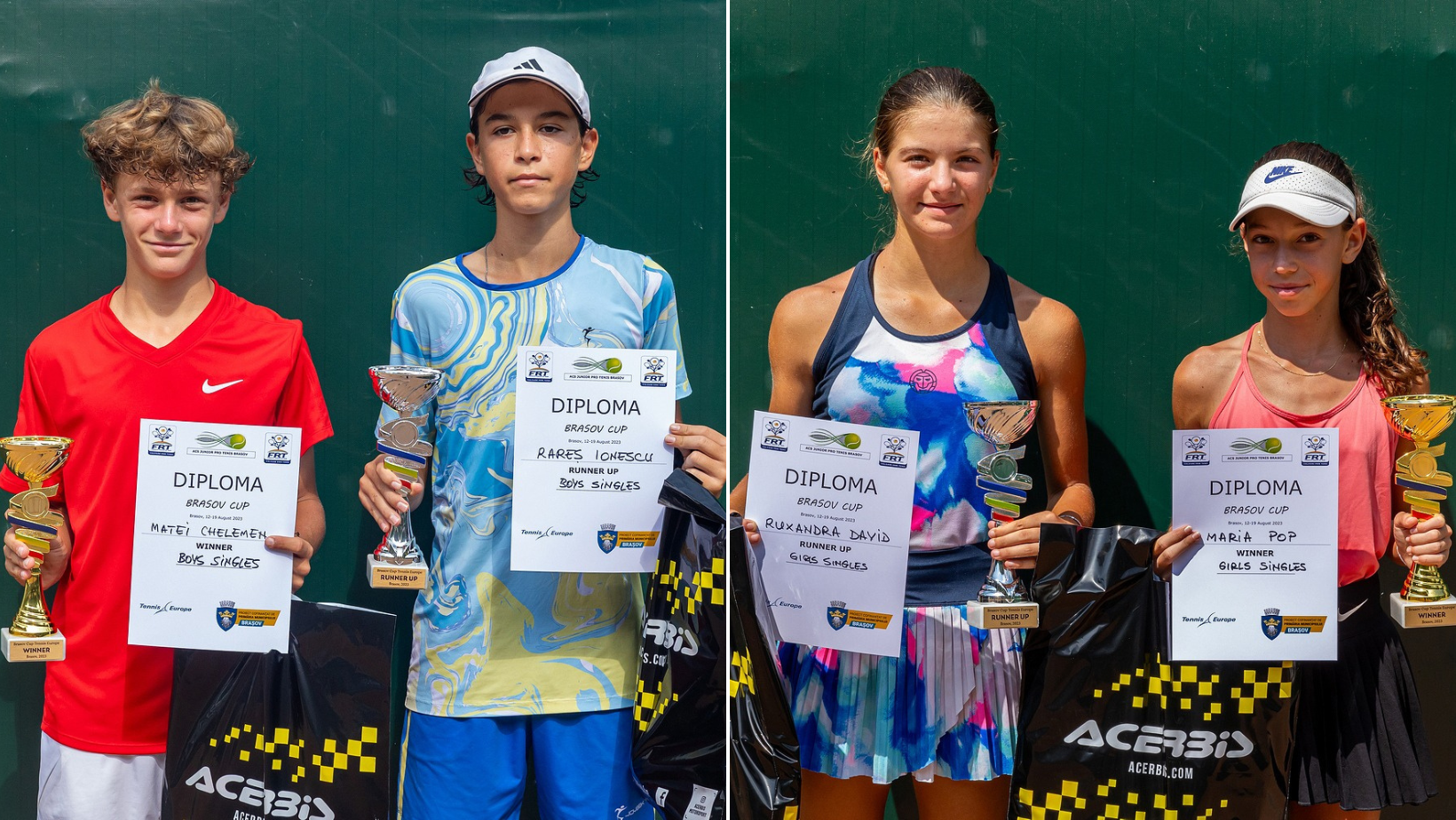 Jucătorii români au câștigat toate trofeele la Brașov Cup, turneu din circuitul Tennis Europe U14