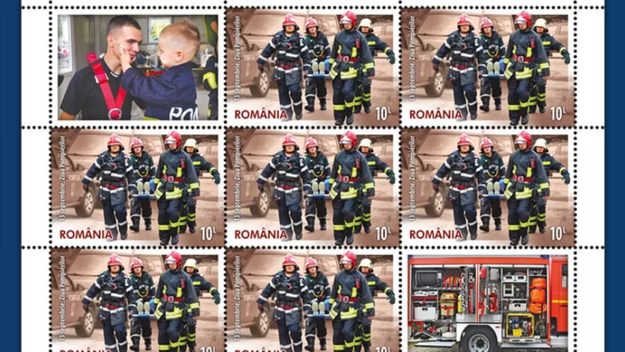 Sub îndemnul Deplin respect pentru biruitorii flăcărilor, Romfilatelia introduce în circulație emisiunea de mărci poștale intitulată ZIUA POMPIERILOR