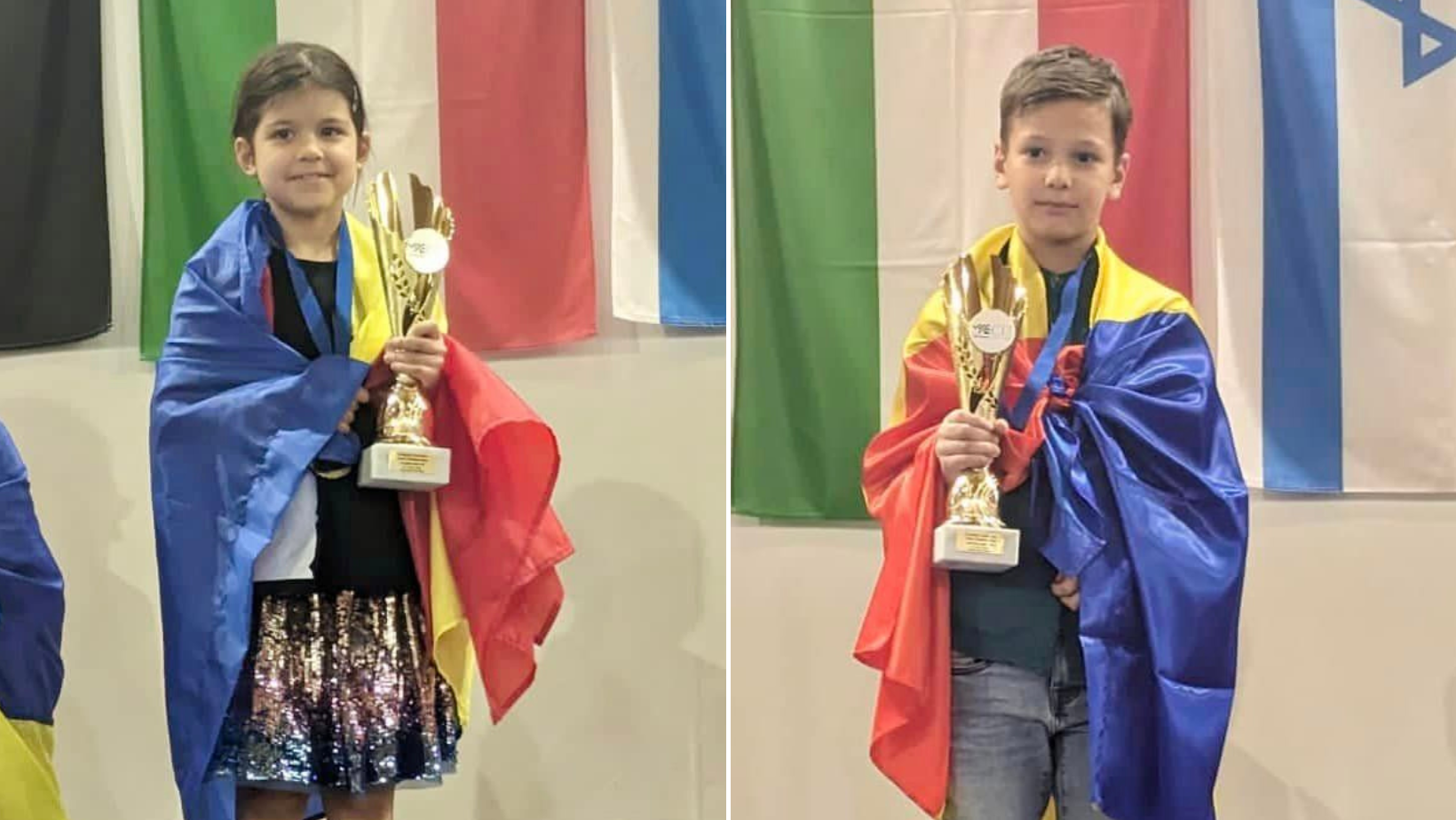Au urcat tricolorul pe cea mai înaltă treaptă a podiumului la Campionatele Europene de Șah pentru Juniori din Slovenia