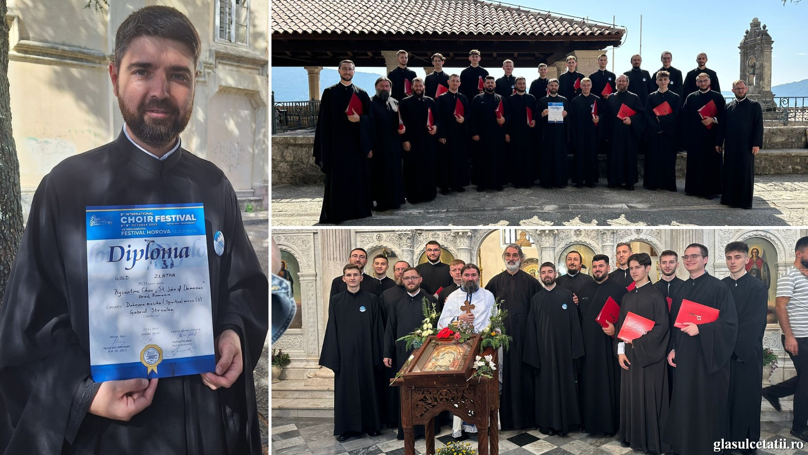 Corul psaltic arădean ”Sf. Ioan Damaschin”, pe locul I la Concursul Internațional de Muzică ”Horova” din Muntenegru