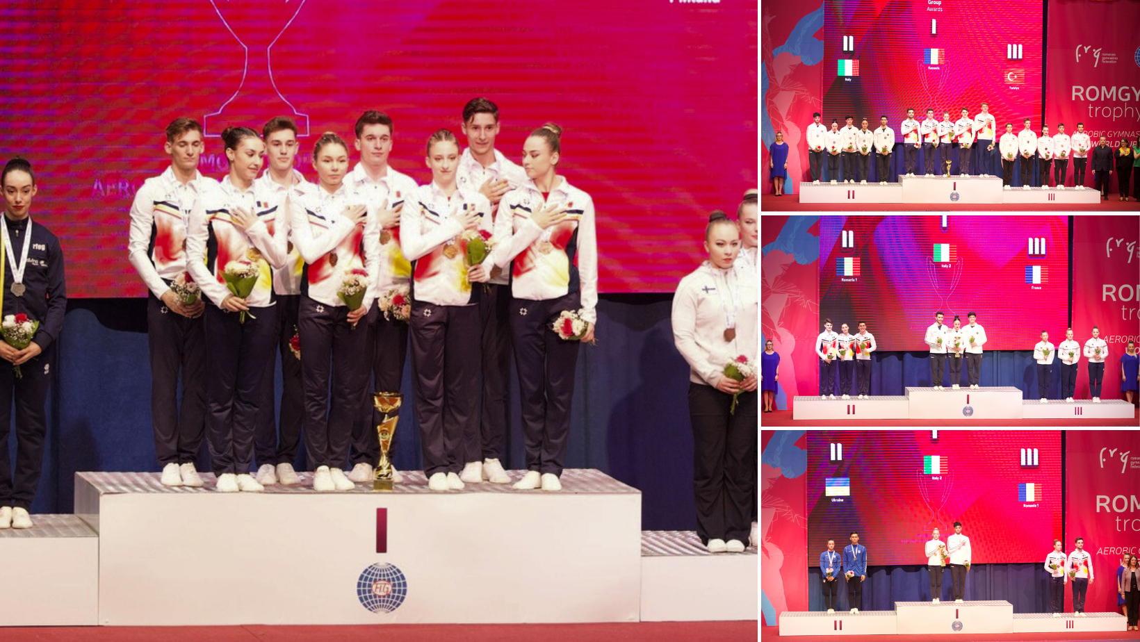 Sportivii români au câștigat 2 medalii de aur, 1 de argint și 1 de bronz la Cupa Mondială la gimnastică aerobică de la București