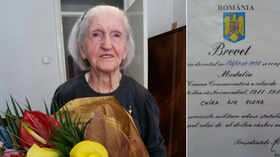 Doamna Elena Chira, soră medicală în timpul celui de-Al Doilea Război Mondial, împlinește astăzi 103 ani