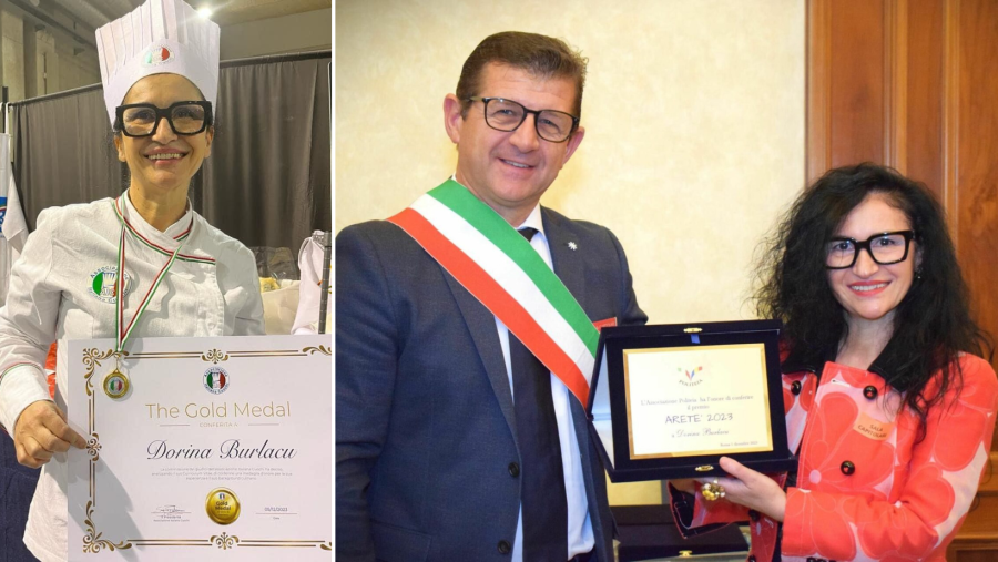 O româncă, chef de succes în Italia, a primit Medalia de aur pentru întreaga activitate și premiul Aréte