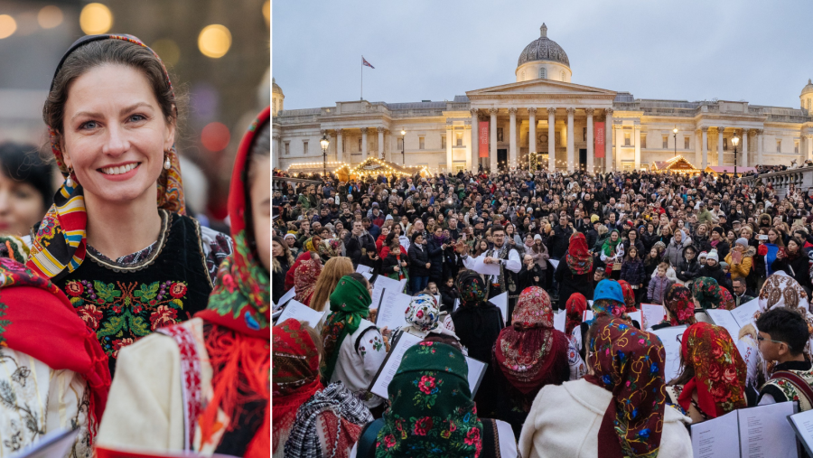 Mii de români s-au adunat în celebra piață Trafalgar Square din Londra, au rostit ÎMPREUNĂ ”Tatăl nostru” și au cântat colinde (VIDEO)