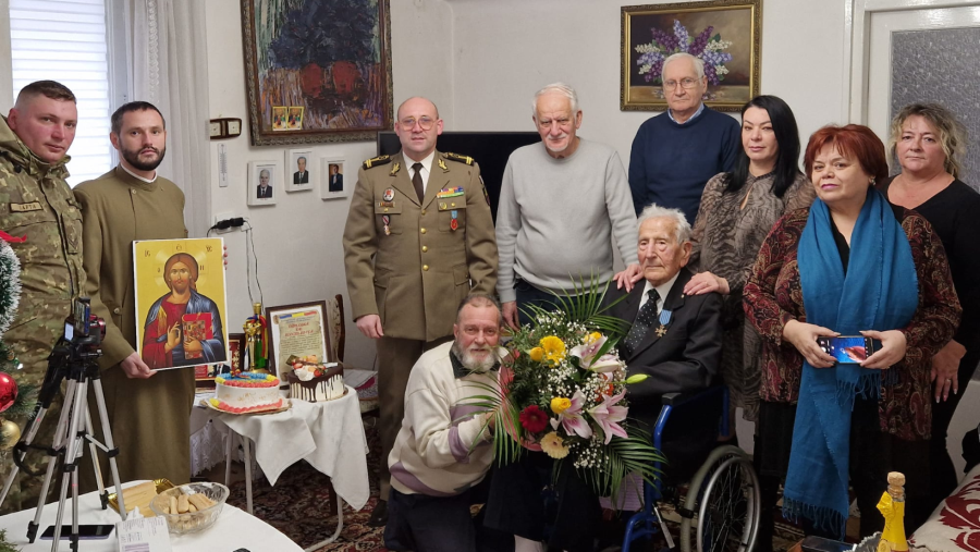 Veteranul de război Nicolae Streian, supraviețuitor al luptei de la Păuliș, a împlinit 100 de ani