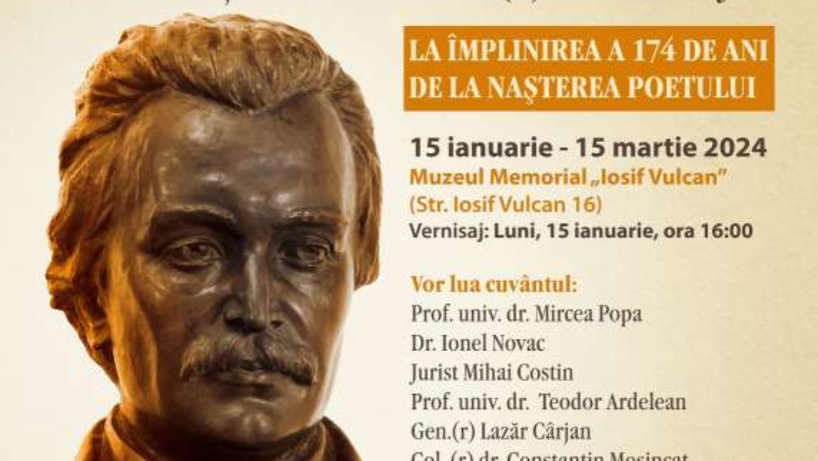 Documente şi cărţi rare despre Eminescu, din colecţia generalului Lazăr Cârjan, expuse la Muzeul Iosif Vulcan din Oradea