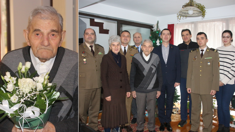 Veteranul de război Petre Chițu, sărbătorit la 101 ani. ”Modest și înțelept, călit în spiritul idealurilor înalte de viață și al dragostei de țară”