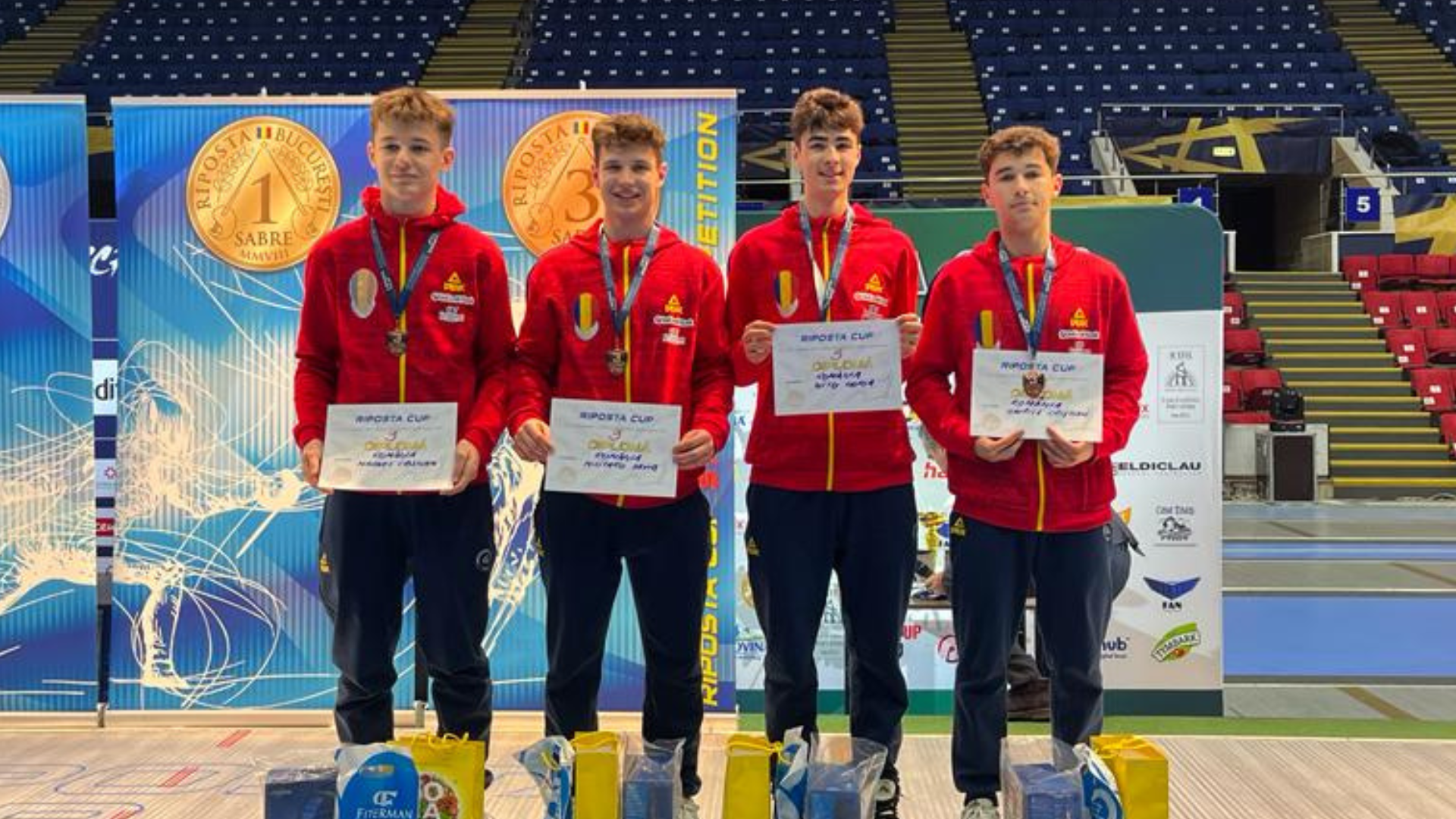 Echipa masculină de sabie cadeți a României a câștigat medalia de bronz la Cupa Riposta