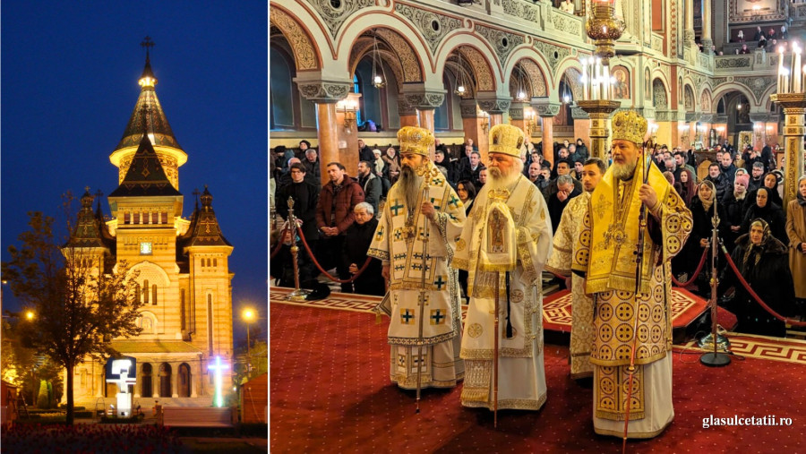 (FOTO) PS Emilian, la hramul Catedralei Mitropolitane din Timișoara: „Sfinții Trei Ierarhi ne îndeamnă să fim prieteni cu Dumnezeu și cu oamenii”