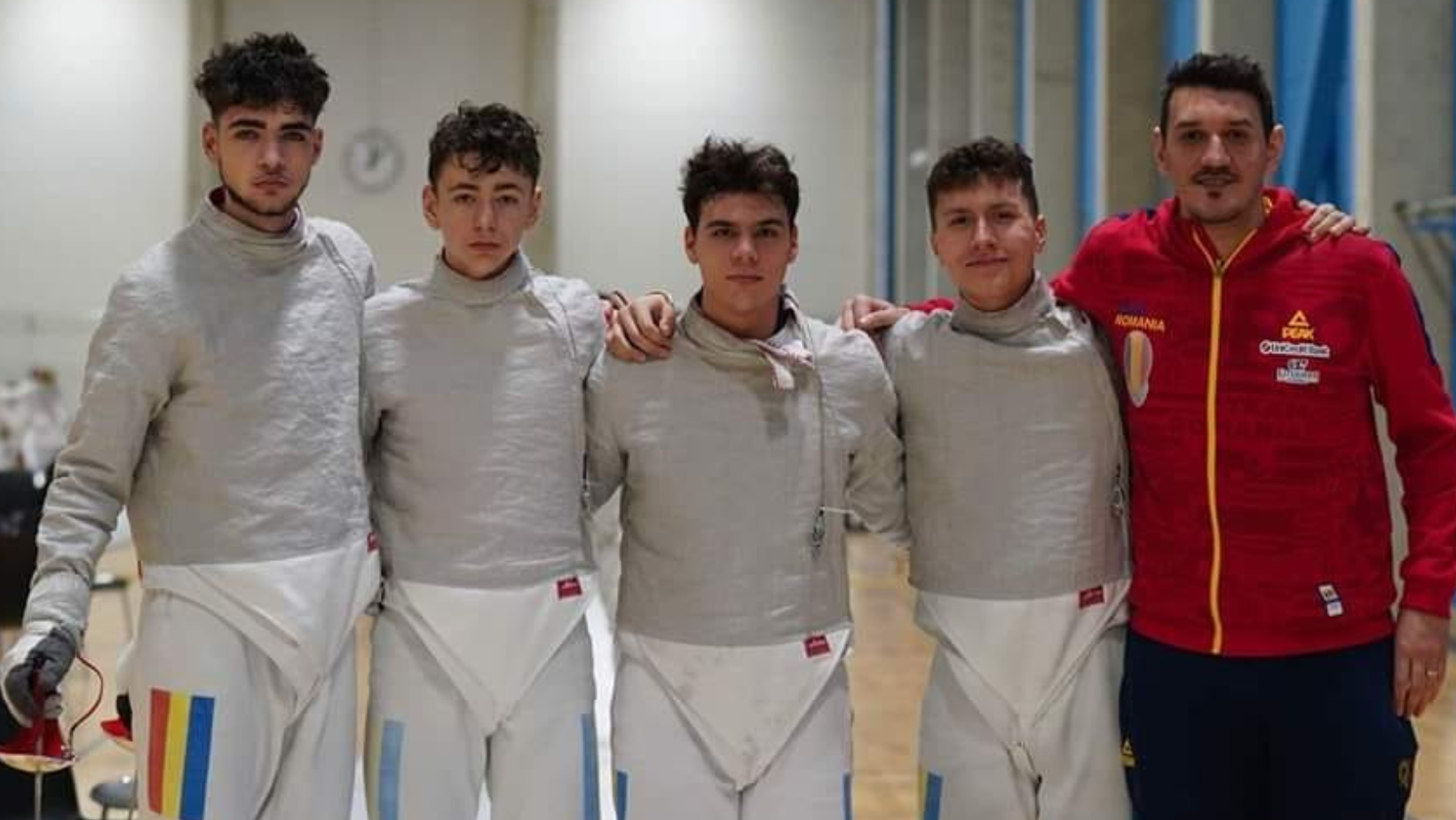 Echipa masculină de sabie a României, medaliată cu aur la Europenele de juniori