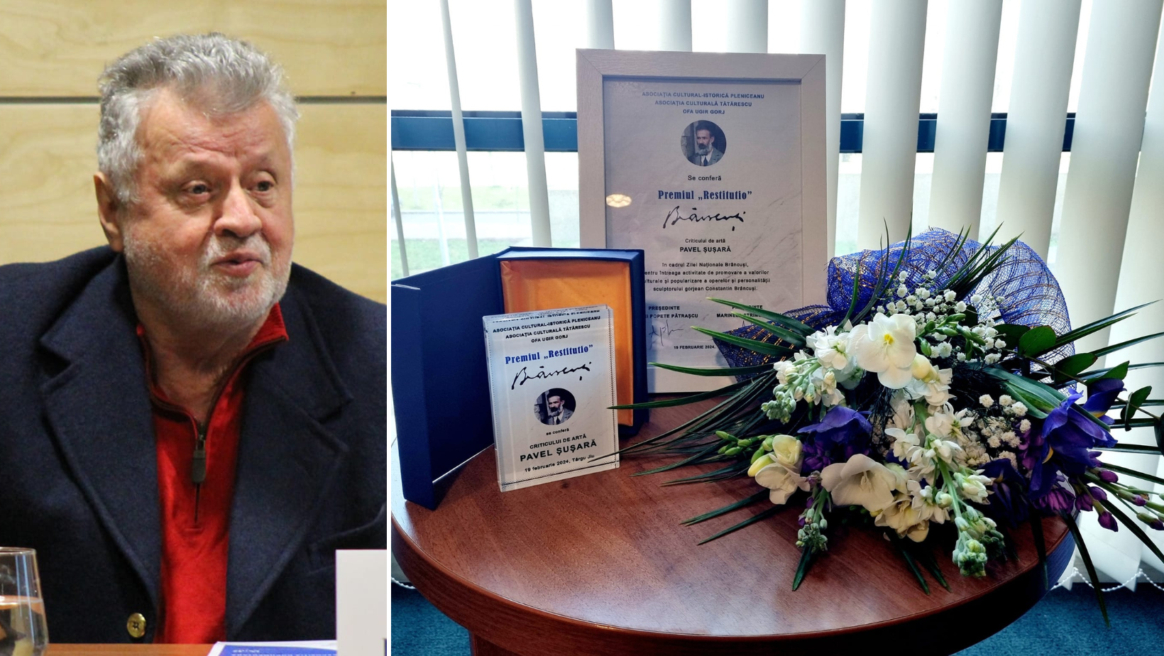 Criticul de artă Pavel Șușară a primit Premiul Național „Restitutio. Brâncuși”
