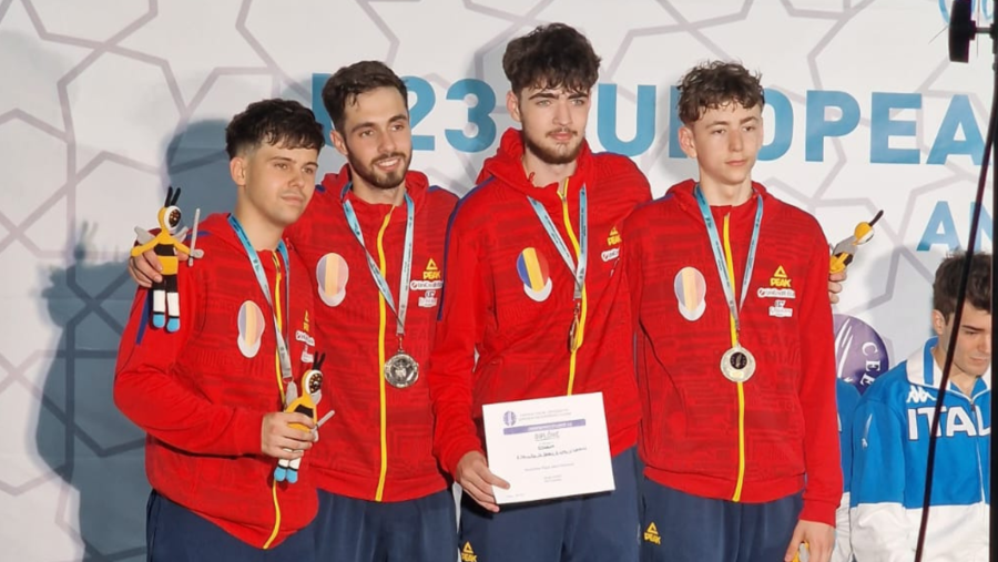 Echipa masculină de sabie a României a câștigat medalia de argint la Europenele U23