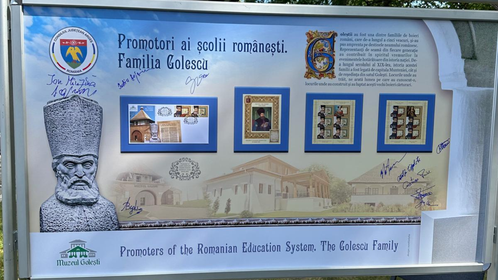 Albumul filatelic "Promotori ai şcolii româneşti. Familia Golescu", lansat la Muzeul Goleşti de Ziua Învățătorului