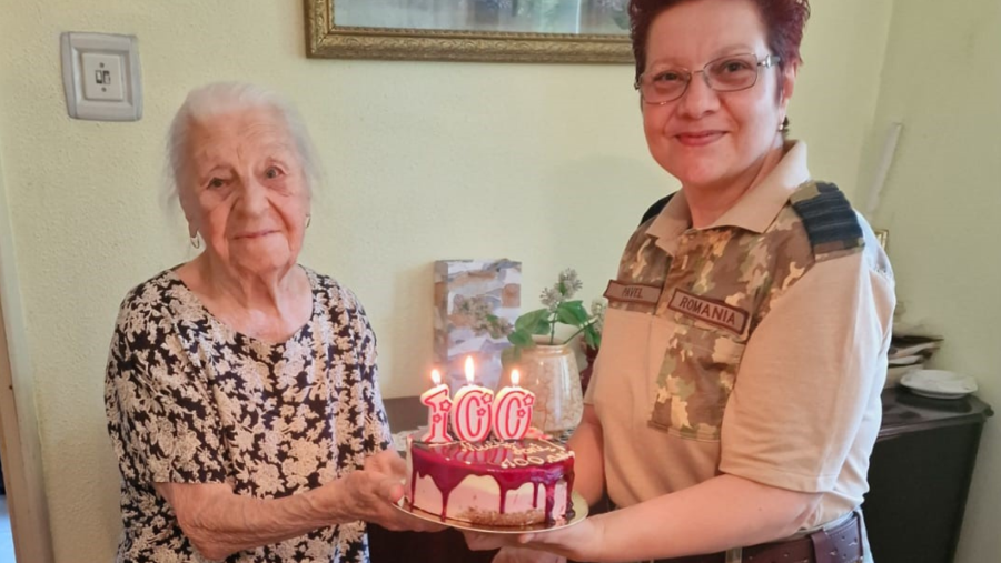 Alexandra Brânduși, văduvă de veteran de război, sărbătorită la centenar