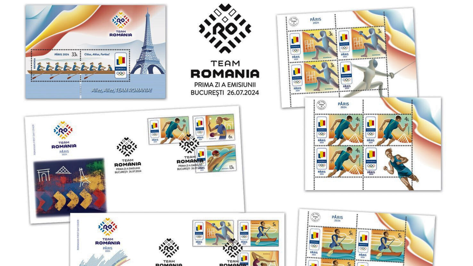 Jocurile Olimpice - Romfilatelia introduce în circulaţie emisiunea filatelică "Paris 2024"