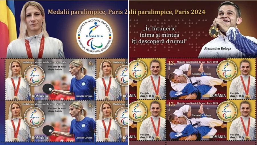 Romfilatelia a introdus în circulație emisiunea de mărci poștale Medalii paralimpice, Paris 2024