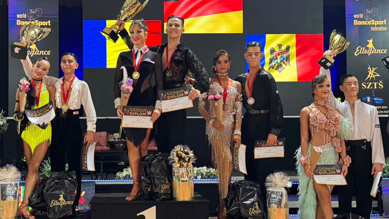 Sabin și Alessandra, singurii reprezentanți ai României la Campionatul de 10 Dansuri din Slovacia, au câștigat medalia de argint