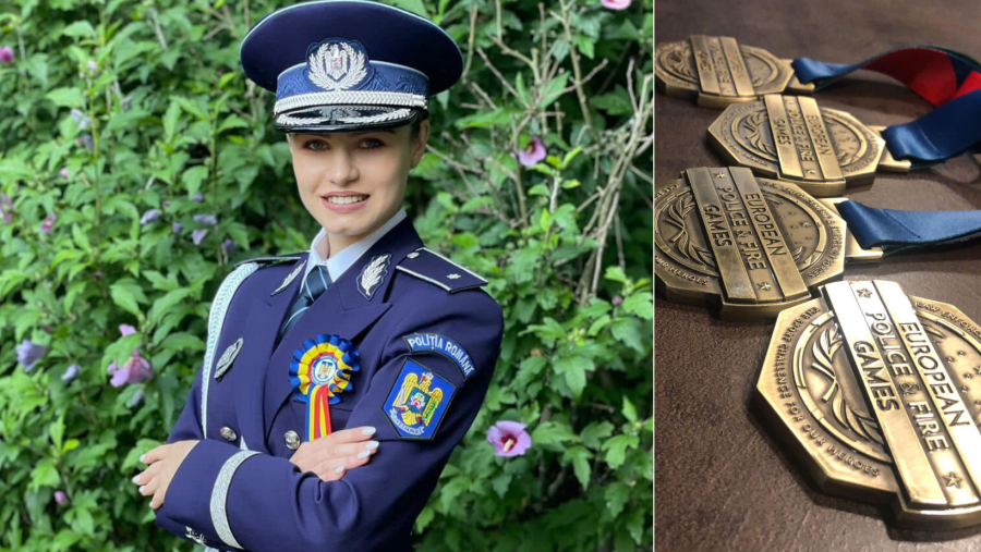O polițistă din România a câștigat 4 medalii de aur la ”European Police And Fire Games Powerlifting”