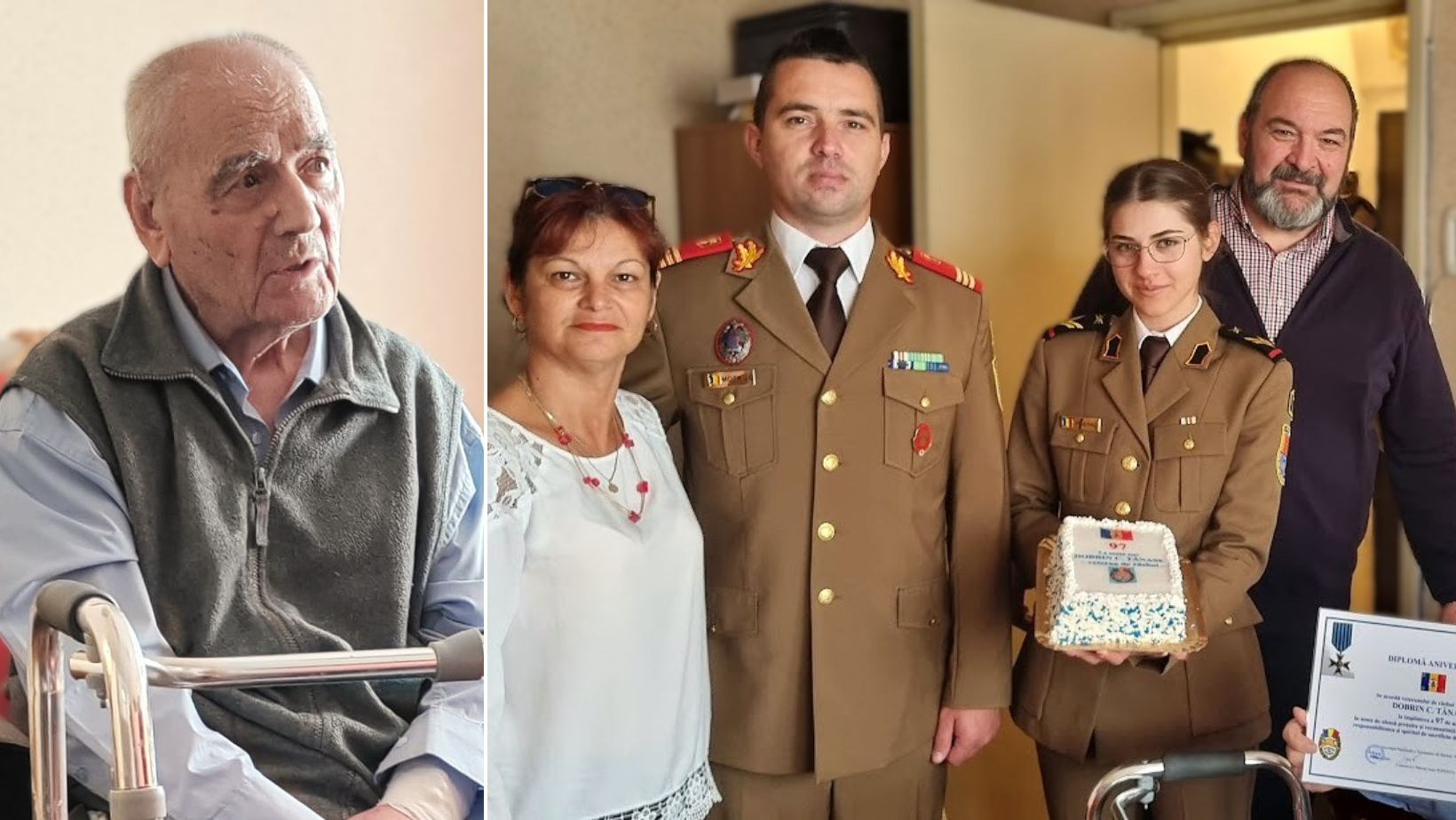 Veteranul de război Tănase Dobrin a împlinit 97 de ani. ”Ne-a impresionat cu memoria sa nealterată și cu spiritul său viu”