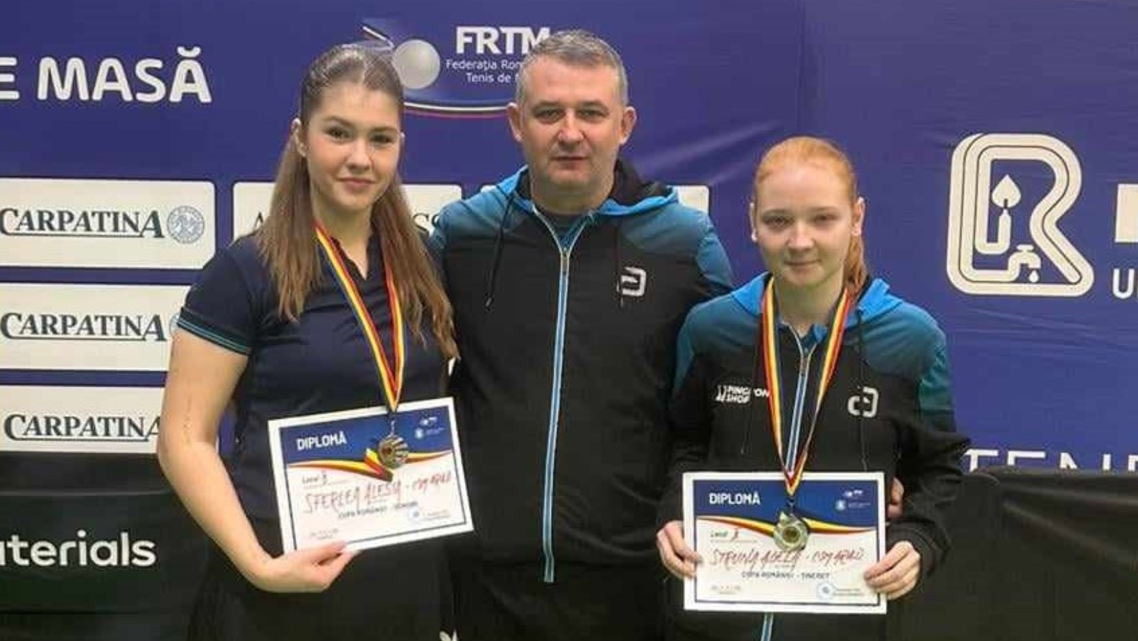 Adela Strună și Alesia Sferlea, pe a doua treaptă a podiumului la Cupa României de tenis de masă