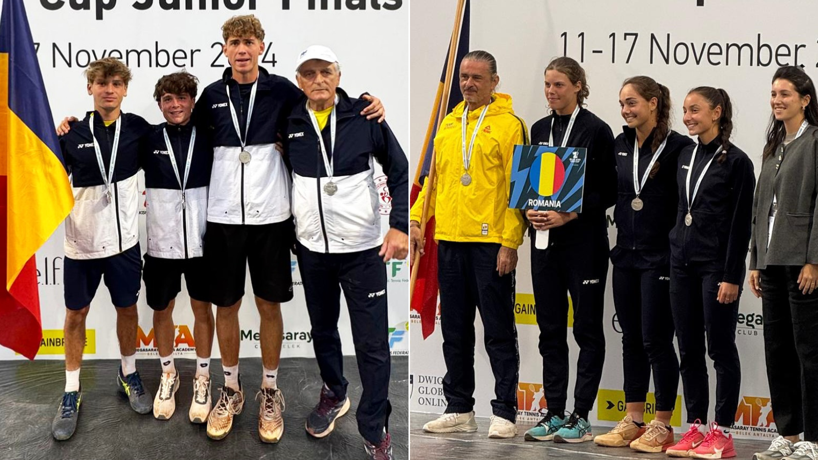 Echipele României au câștigat medaliile de argint la Cupa Davis şi Cupa Billie Jean King pentru juniori