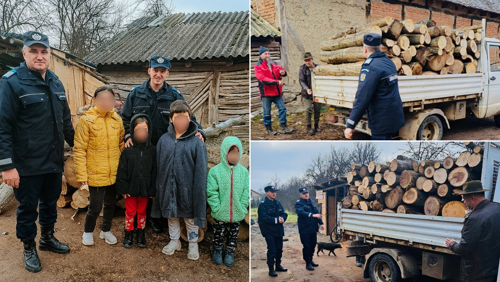 Căldură de sărbători și nădejde în suflet! Jandarmii arădeni au adus speranță într-o familie greu încercată din Gurba