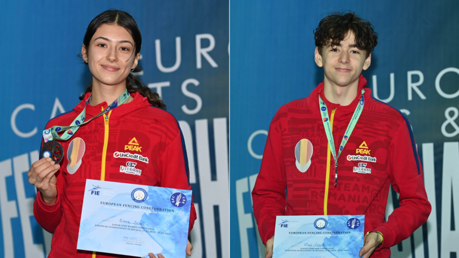 Emma Șonț și Vlad Covaliu au câștigat medaliile de argint la Campionatul European de Scrimă pentru Cadeți și Juniori