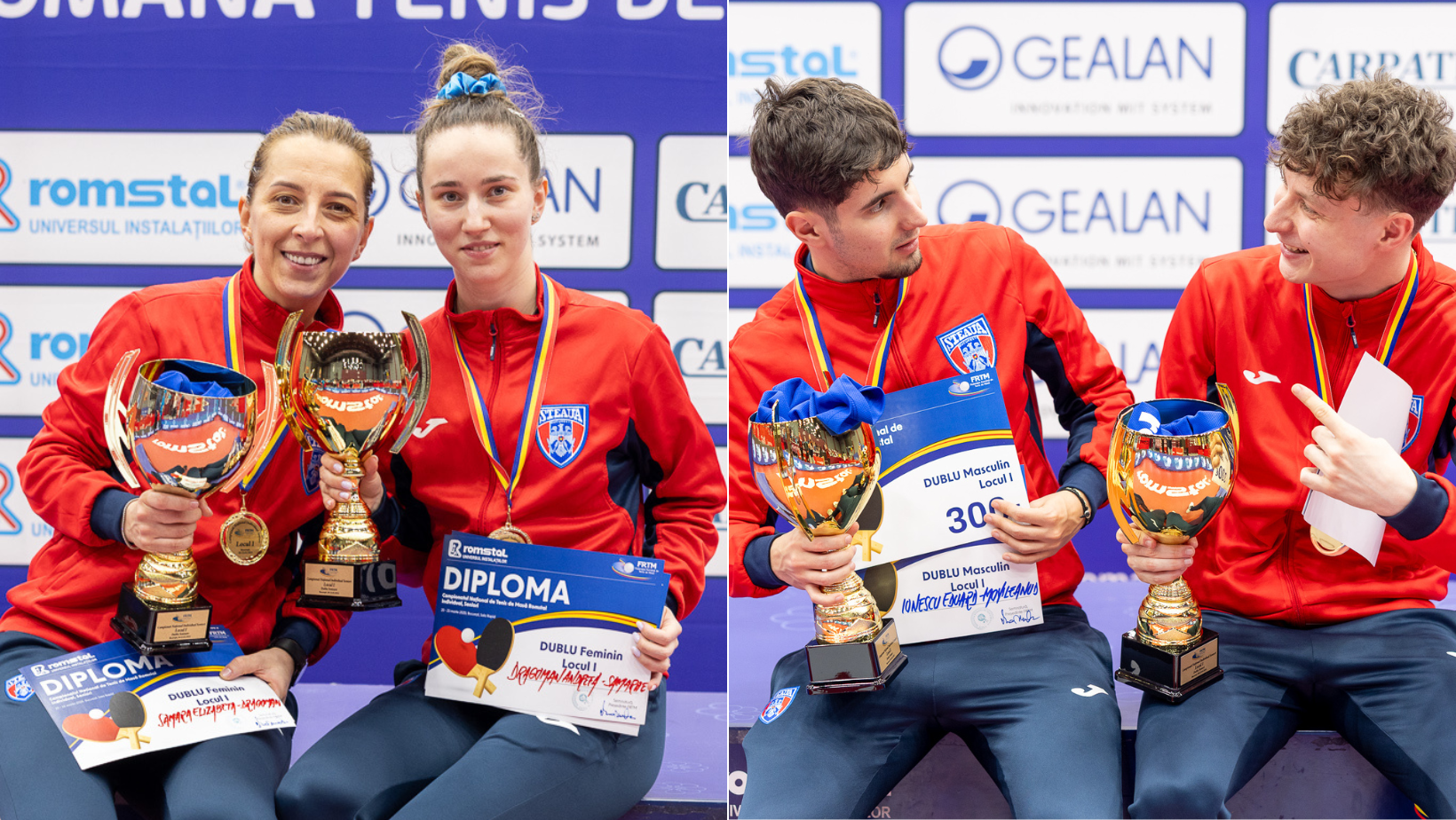 Ei au câștigat medaliile de aur la dublu la Campionatul Național de Tenis de Masă