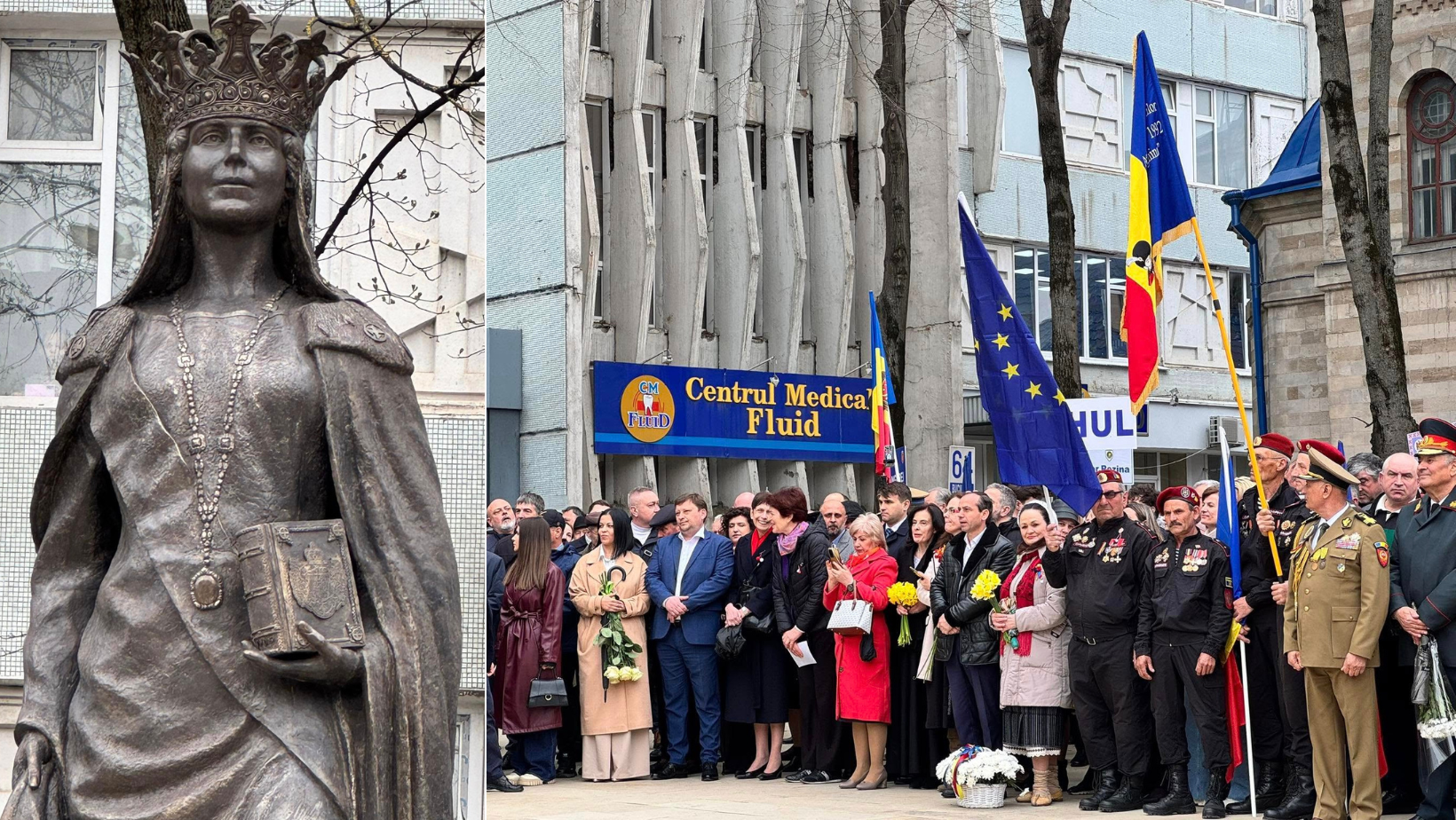 Statuia Reginei Maria, dezvelită la Chișinău la 107 ani de la Unirea Basarabiei cu România