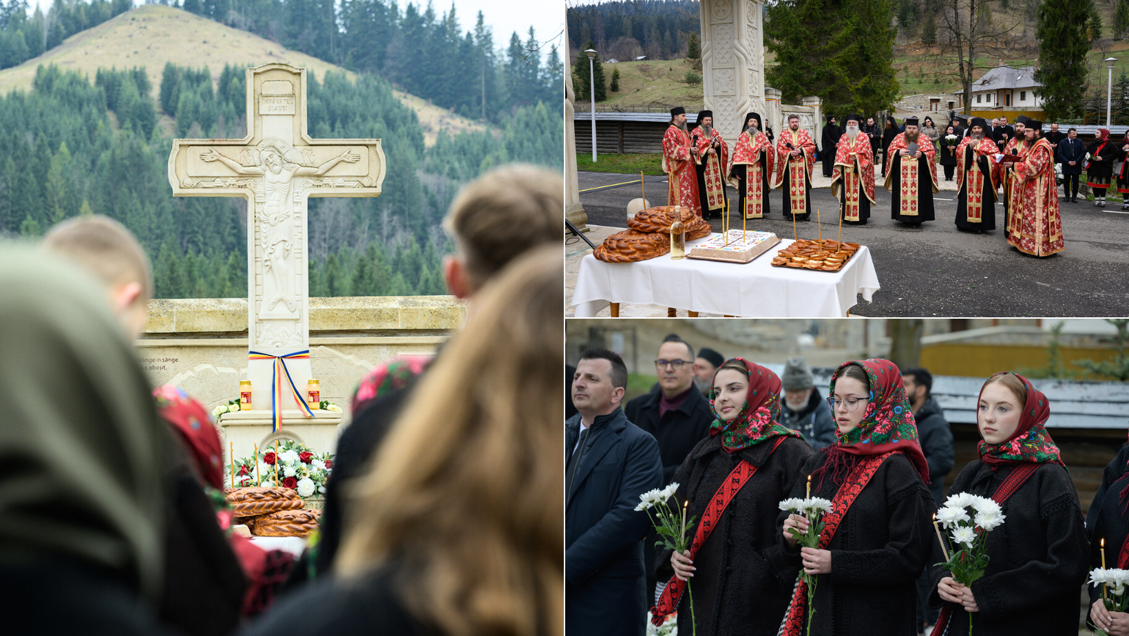 Românii uciși în Masacrul de la Fântâna Albă, comemorați la Mănăstirea Putna
