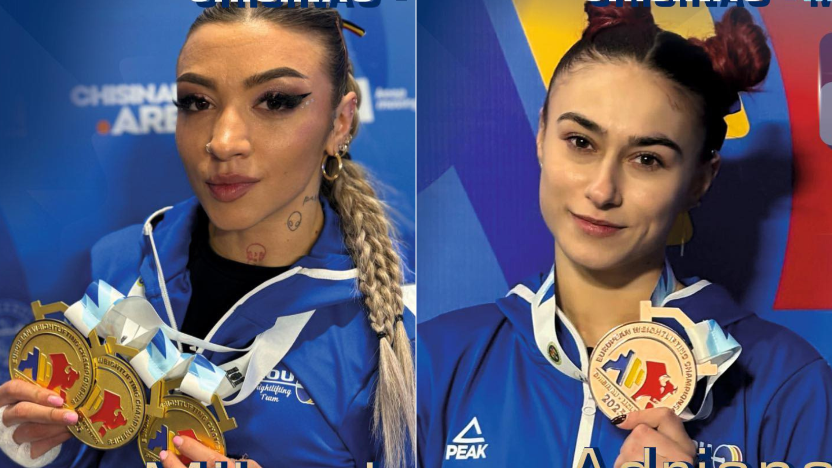 Mihaela Cambei a câștigat trei medalii de aur la Campionatele Europene de haltere de la Chișinău. Cosmina Pană a luat bronzul