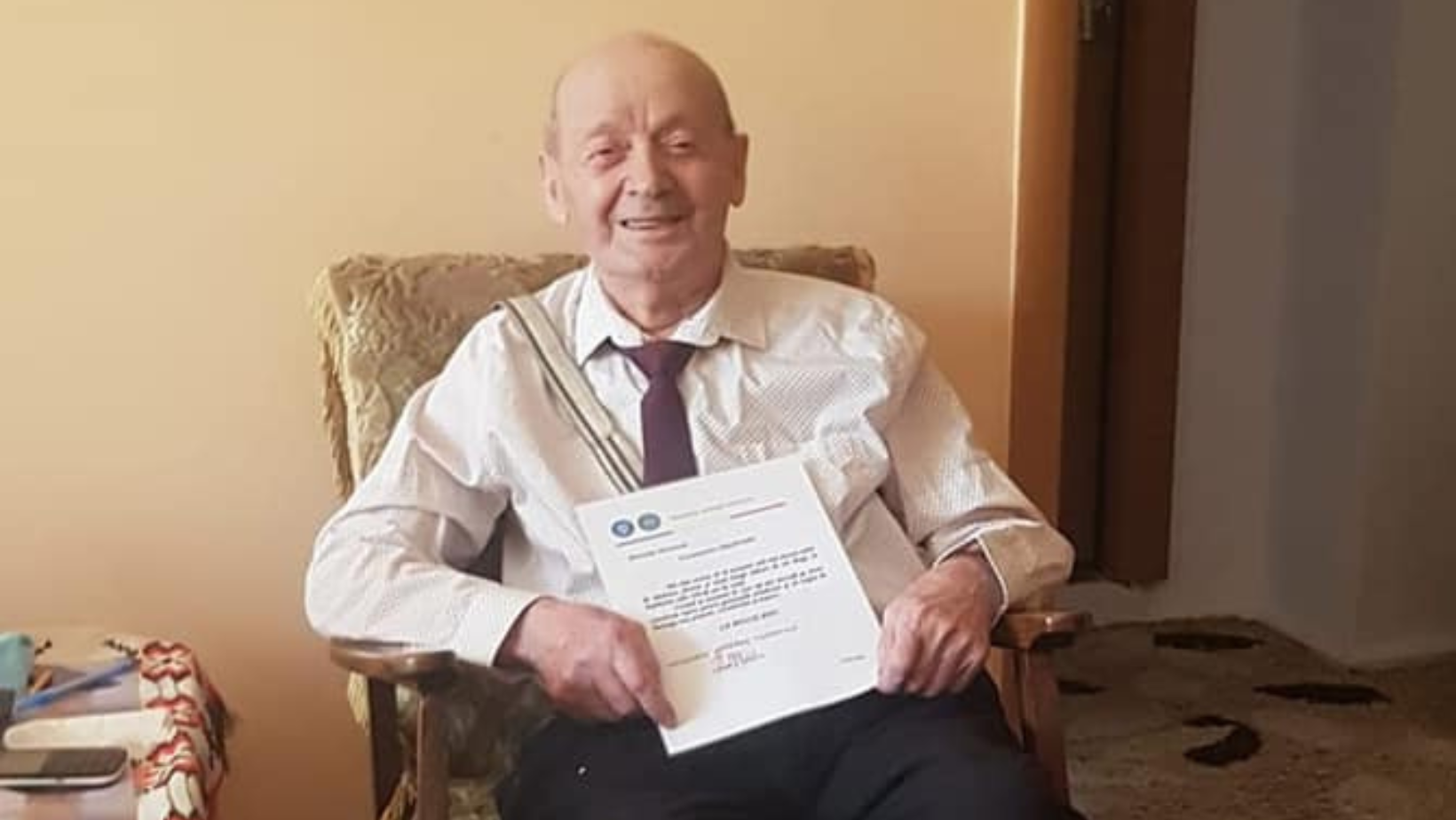 Veteranul de război Constantin Gălățanu a împlinit venerabila vârstă de 103 ani