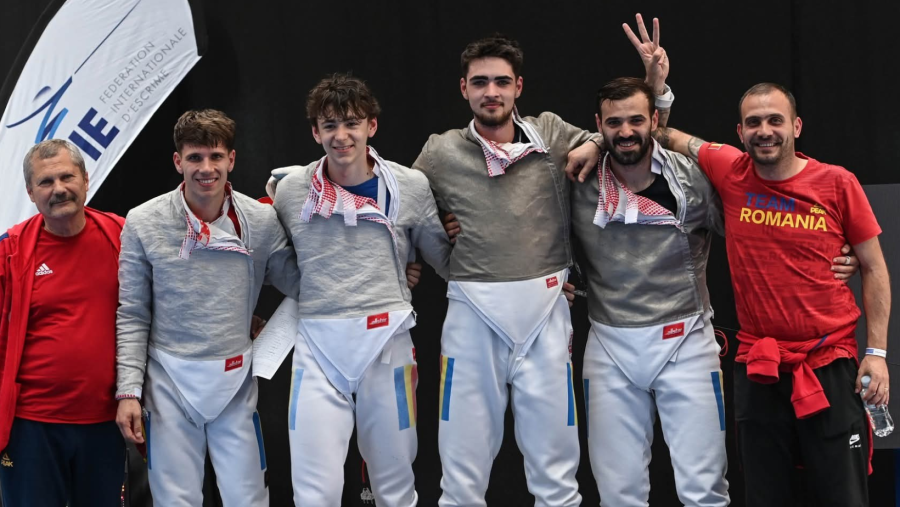 Echipa masculină de sabie a României a câștigat medalia de bronz la Cupa Mondială de la Madrid