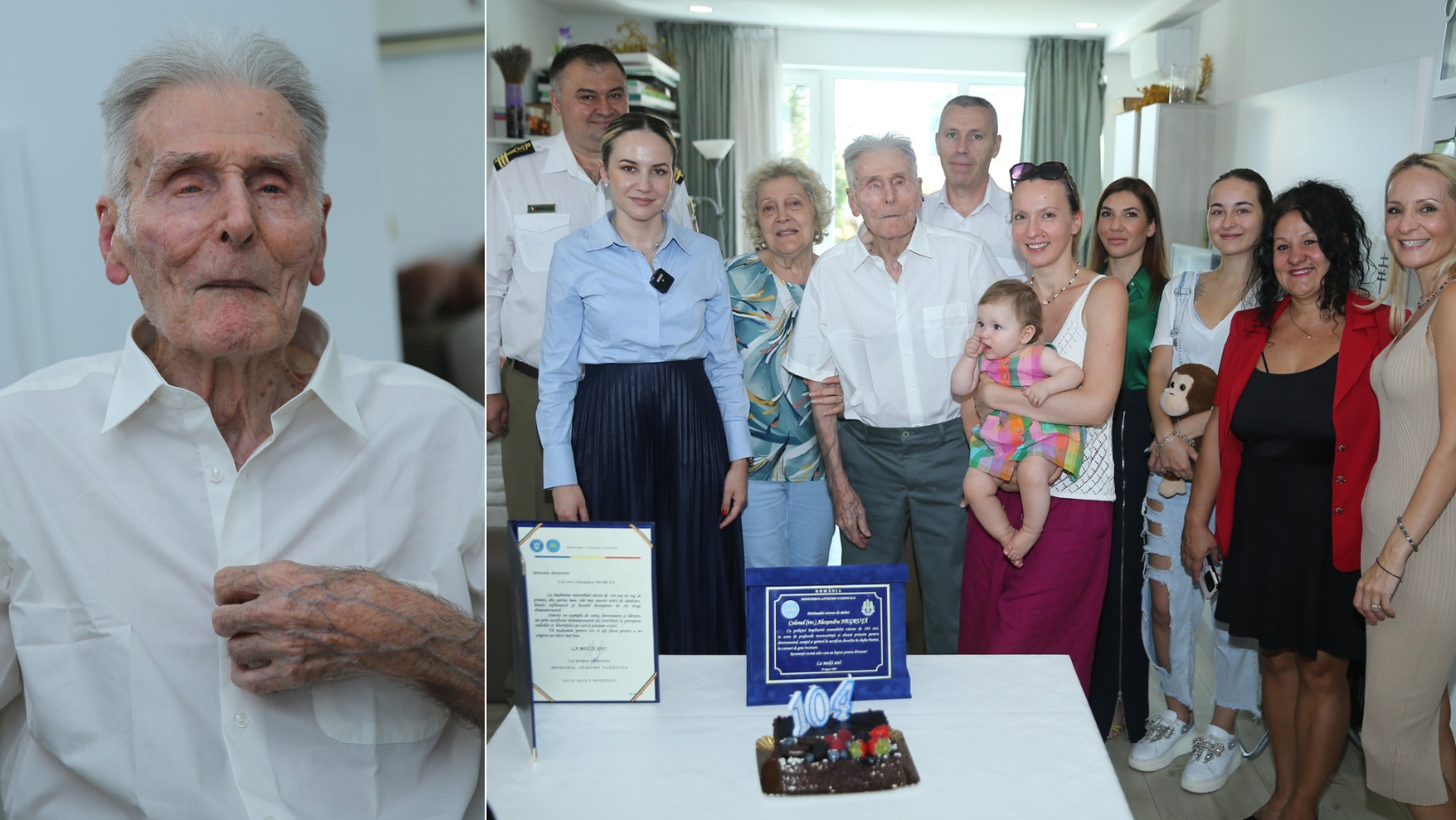 Veteranul de război Alexandru Negruță a împlinit 104 ani