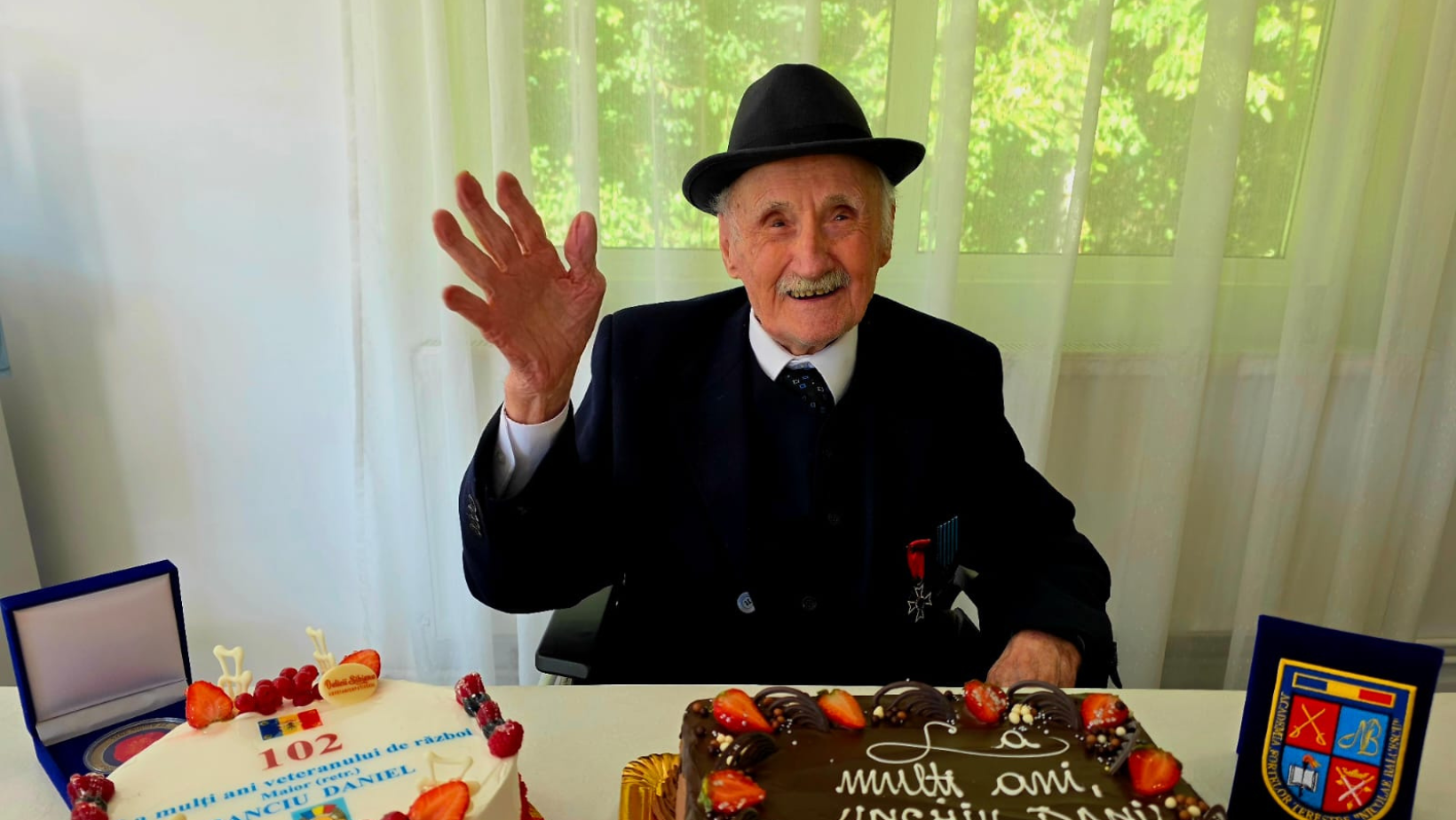 Veteranul de război Danil Banciu, sărbătorit la 102 ani