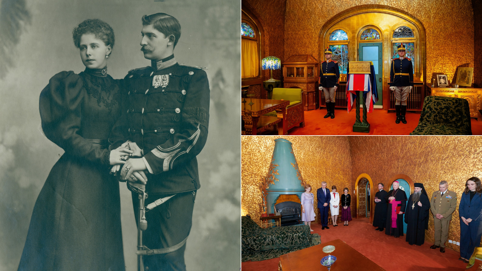 Regele Ferdinand I și Regina Maria, omagiați de Familia Regală la Castelul Pelișor
