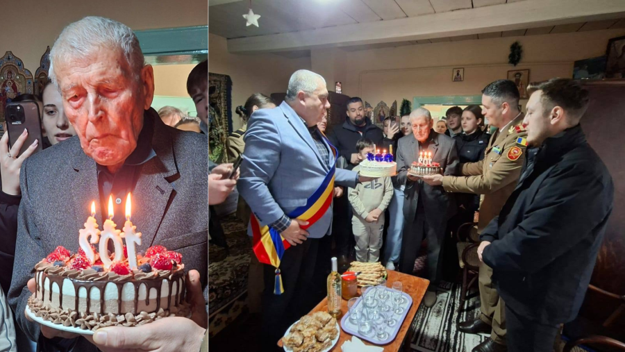 Veteranul de război Vasile Ojică, sărbătorit la 102 ani