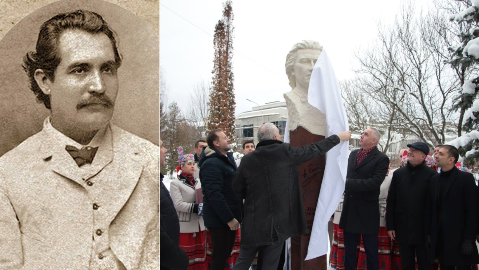 Un bust în cinstea poetului Mihai Eminescu a fost inaugurat la Ujhorod, Ucraina