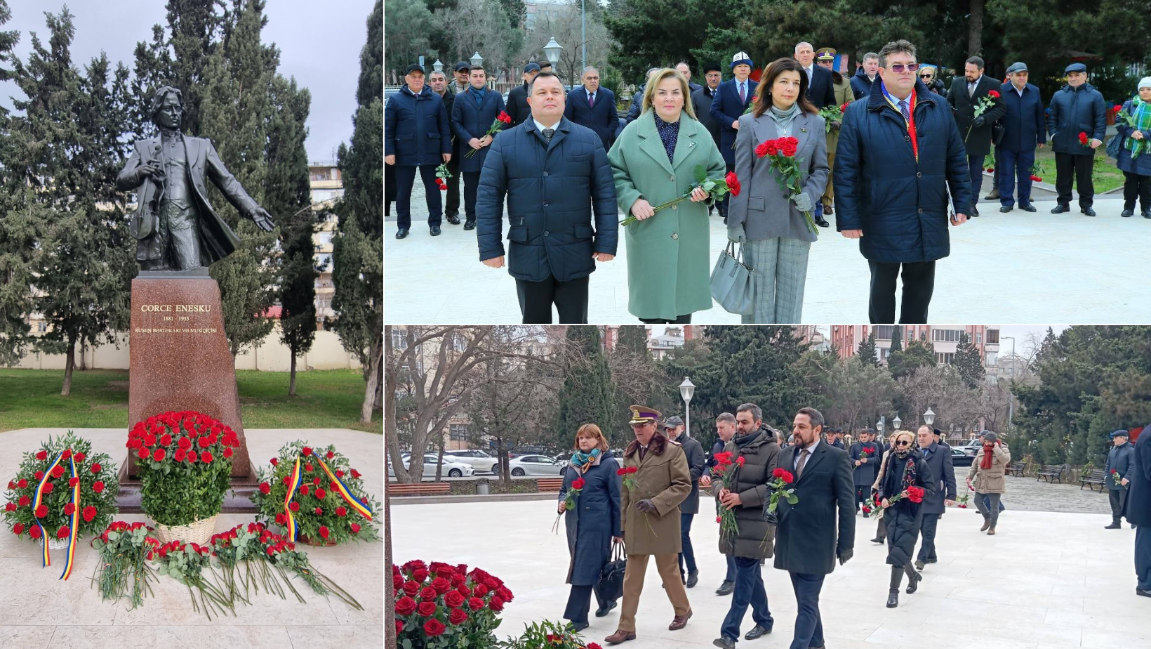 Flori pentru George Enescu, la Baku, de Ziua Culturii Naționale