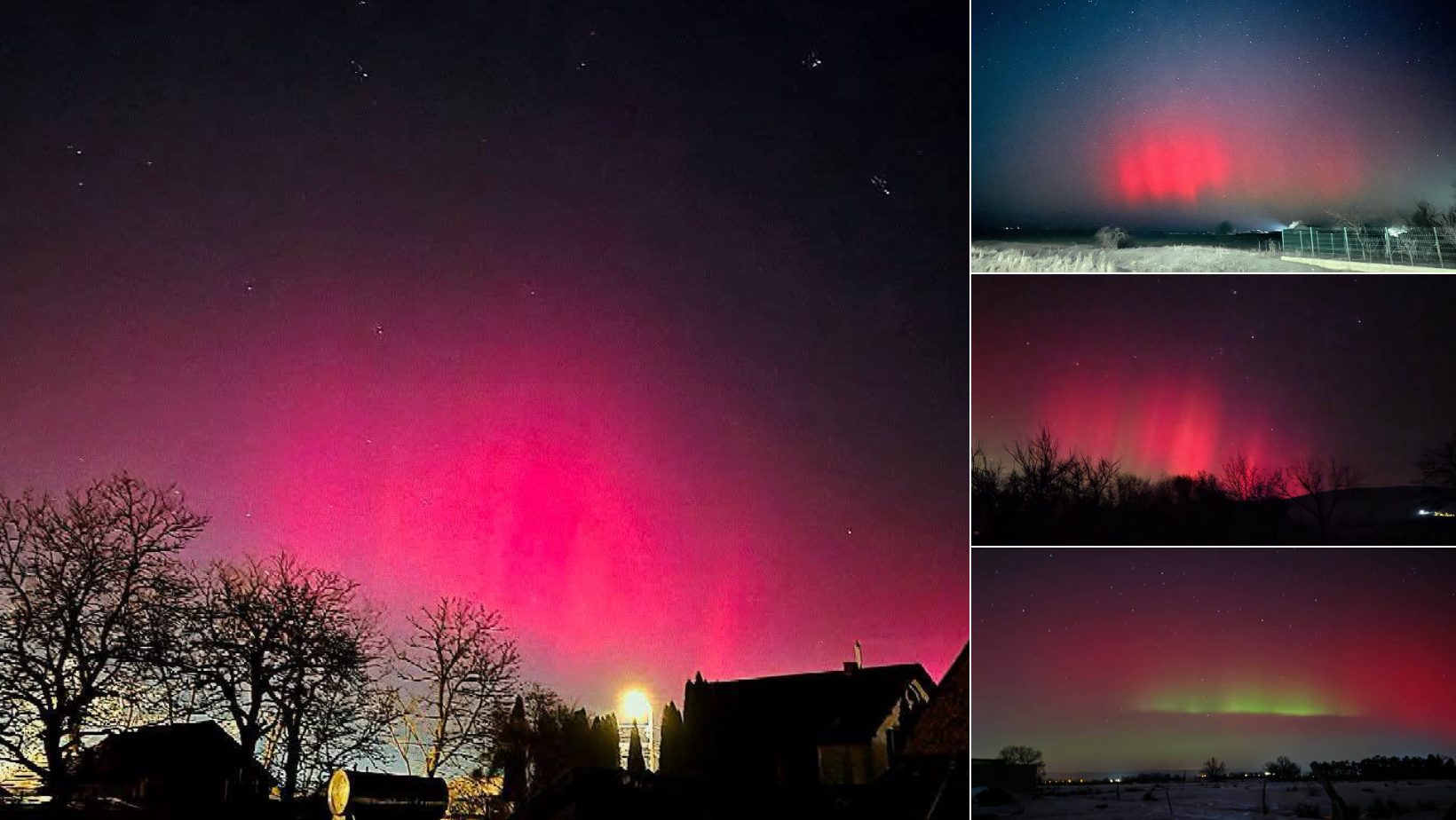 A fost din nou spectacol pe cer! Aurora boreală, vizibilă în Arad și alte județe din țară