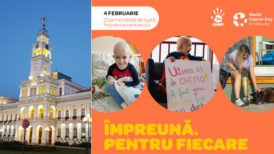 Primăria Arad și alte zeci de clădiri din țară, iluminate în portocaliu de Ziua mondială de luptă împotriva Cancerului