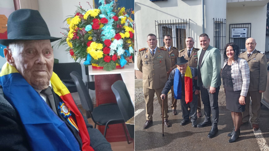 Veteranul de război Dumitru Chircan, sărbătorit la venerabila vârstă de 106 ani