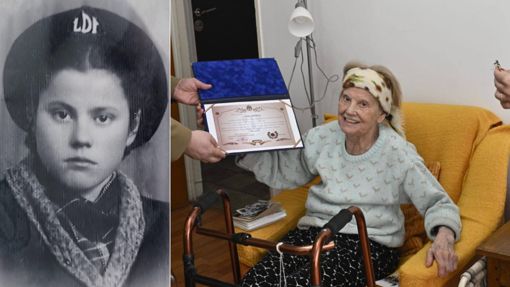 Doamna Lucia Cerghizan, una dintre cele mai tinere asistente medicale din Al Doilea Război Mondial, vizitată de Ziua Internațională a Femeii