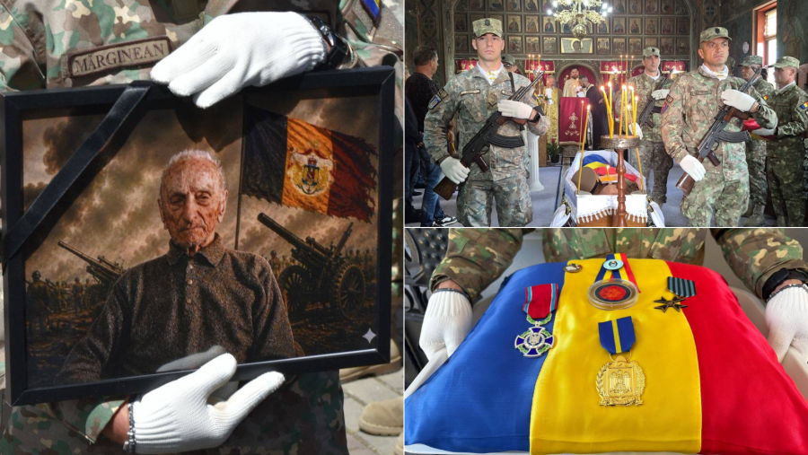 Veteranul de război Ilie Ciocan, înmormântat cu onoruri militare la 112 ani