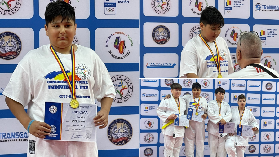 Arădeanul Nicolae Oneț, pe cea mai înaltă treaptă a podiumului la Campionatul Național de Judo de la Cluj-Napoca