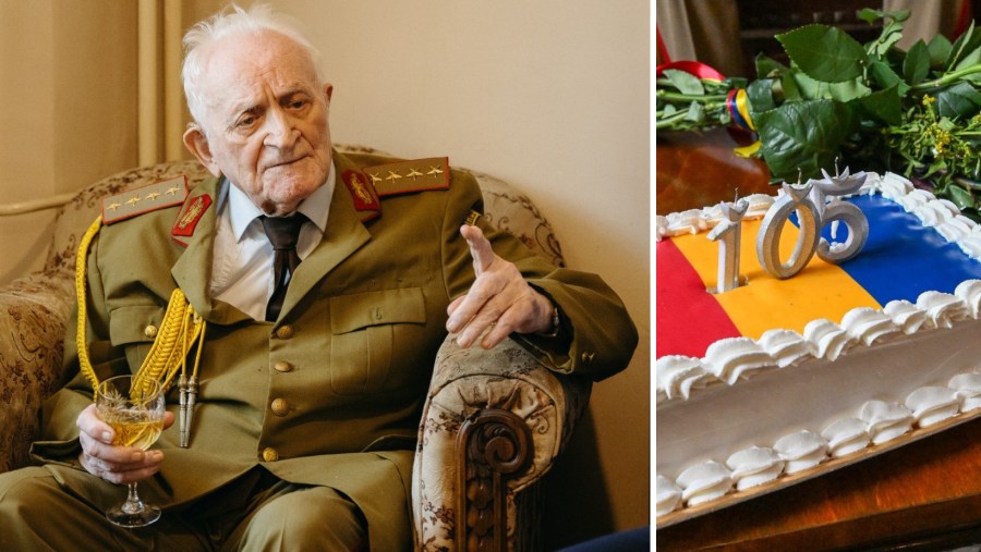 Veteranul de război Octavian Leru, sărbătorit la 105 ani